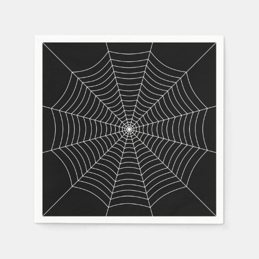 Black and White spider web Halloween pattern Serviette (Vorderseite)