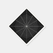 Black and White spider web Halloween pattern Serviette (Ecke)