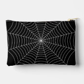 Black and White spider web Halloween pattern Zubehörtasche (Rückseite)