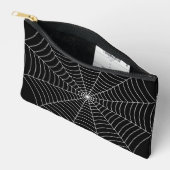 Black and White spider web Halloween pattern Zubehörtasche (Offen)