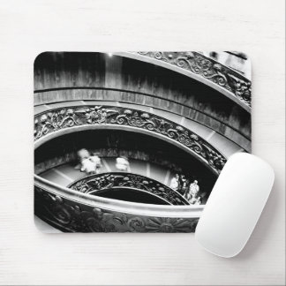 Black and White Spiral Staircase Mousepad