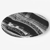 Black and White Spiral Staircase Pappteller (Schrägansicht)