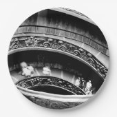 Black and White Spiral Staircase Pappteller (Vorderseite)