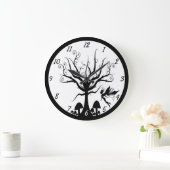 Black and White Spooky Fairy Clock Große Wanduhr (Zuhause)