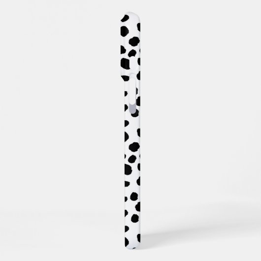 Black and white spotty pattern IPhone case Hülle (Linke Seite)