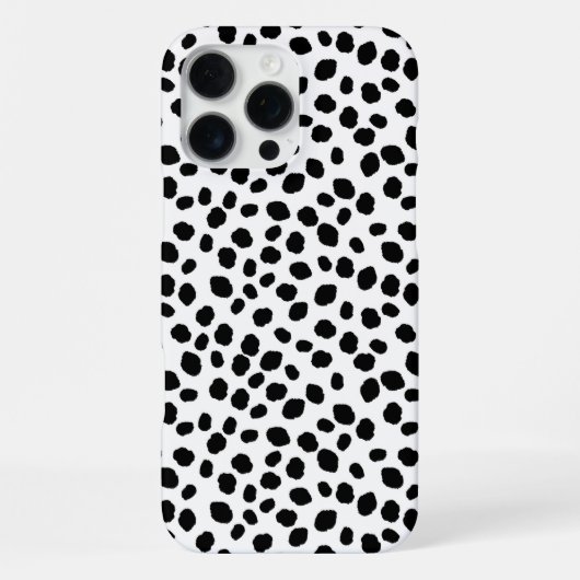 Black and white spotty pattern IPhone case Hülle (Rückseite)