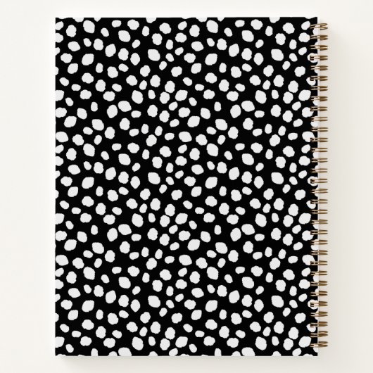 Black and white spotty pattern notebook notizblock (Rückseite)