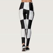 Black and White Squares Pattern Leggings – Classic (Rückseite)