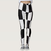Black and White Squares Pattern Leggings – Classic (Vorderseite)