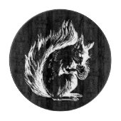 Black and White Squirrel Art Schneidebrett (Vorderseite)