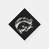 Black and White Squirrel Design Art Serviette (Ecke)
