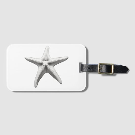 Black and White Starfish Gepäckanhänger (Vorderseite (Horizontal))