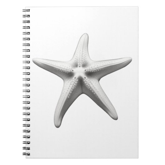 Black and White Starfish Notizblock (Vorderseite)