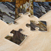 Black and White Stray Cat on Wood Lattice Fence Puzzle (Seite)