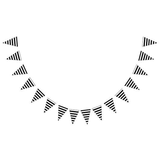 Black And White Stripe Bunting Banner (Alle)