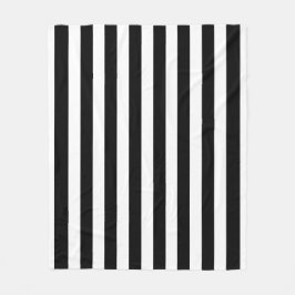 Black and White Stripe Fleece Blanket