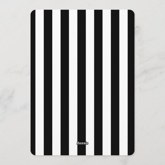Black and White Stripe Save the Date Cards Einladung (Rückseite)