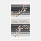 Black And White Stripe Serviette (Vorderseite)