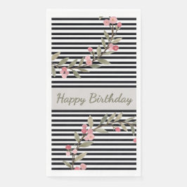 Black And White Stripe Serviette