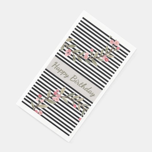 Black And White Stripe Serviette (Ecke)