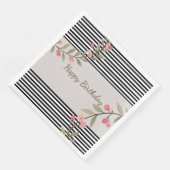 Black And White Stripe Serviette (Ecke)