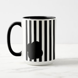 Black and White Stripe Two-Tone Mug Tasse