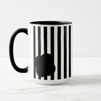 Black and White Stripe Two-Tone Mug Tasse