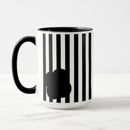 Black and White Stripe Two-Tone Mug Tasse (Links)