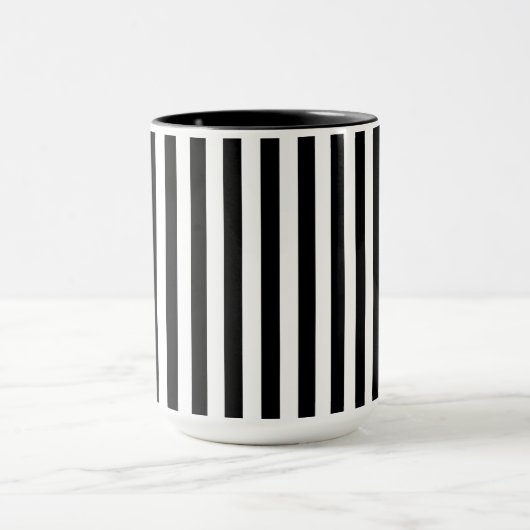 Black and White Stripe Two-Tone Mug Tasse (Zentrum)
