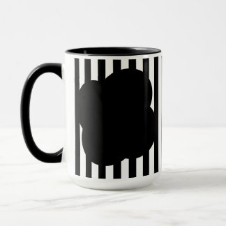 Black and White Stripe Two-Tone Mug Tasse