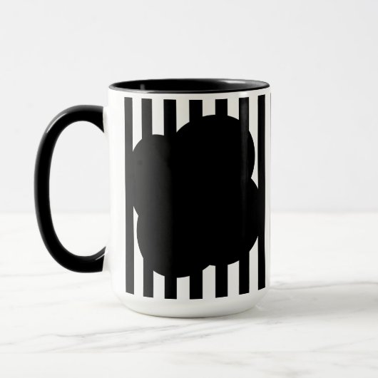Black and White Stripe Two-Tone Mug  Tasse (Links)