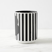 Black and White Stripe Two-Tone Mug  Tasse (Zentrum)