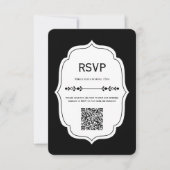 black and white stripe wedding RSVP Cards (Vorderseite)