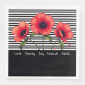 Black And White Stripe With Red Serviette (Vorderseite)