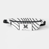 Black and white striped Abstract minimal Monogram  Bauchtasche (Vorderseite)