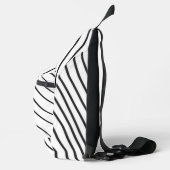 Black and white striped Abstract minimal Monogram Crossbody Bag (Rechts)