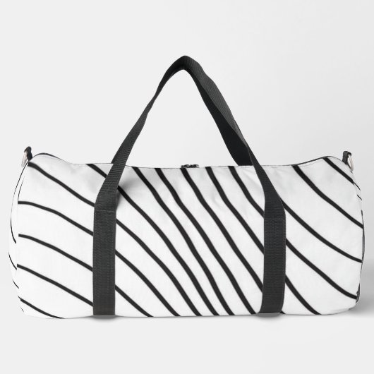 Black and white striped Abstract minimal Monogram Duffle Bag (Vorderseite)