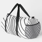Black and white striped Abstract minimal Monogram Duffle Bag (Rechte Ecke)