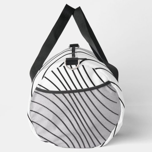 Black and white striped Abstract minimal Monogram Duffle Bag (Rechts)