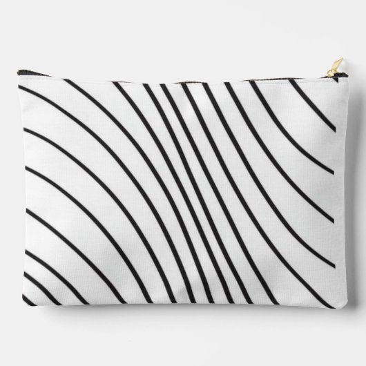 Black and white striped Abstract minimal Monogram  Zubehörtasche (Rückseite)