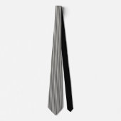 Black and White Striped Custom Necktie Krawatte (Vorderseite)