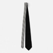 Black and White Striped Custom Necktie Krawatte (Rückseite)