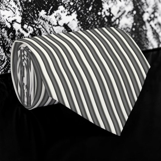Black and White Striped Custom Necktie Krawatte