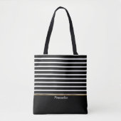 Black and White Striped - Customize Tasche (Vorderseite)