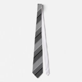 Black and White Striped Pattern Krawatte (Vorderseite)