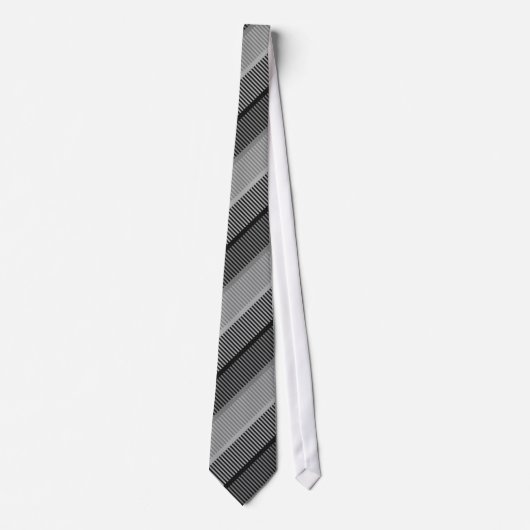 Black and White Striped Pattern Krawatte (Vorderseite)
