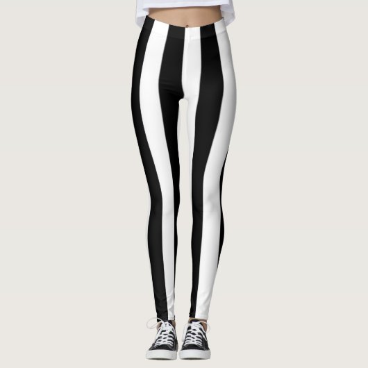 Black and white stripes flip flops leggings (Vorderseite)