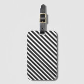 Black and White Stripes Gepäckanhänger (Vorderseite Vertikal)