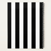 Black and White Stripes, Striped, Lines, Your Name Planer (Rückseite)