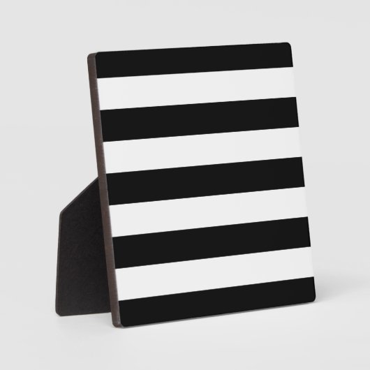 Black And White Stripes Stylish Fotoplatte (Vorderseite)
